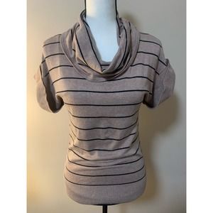The Limited - Brown/Black Striped Short Sleeve Sweater - Size XS Top